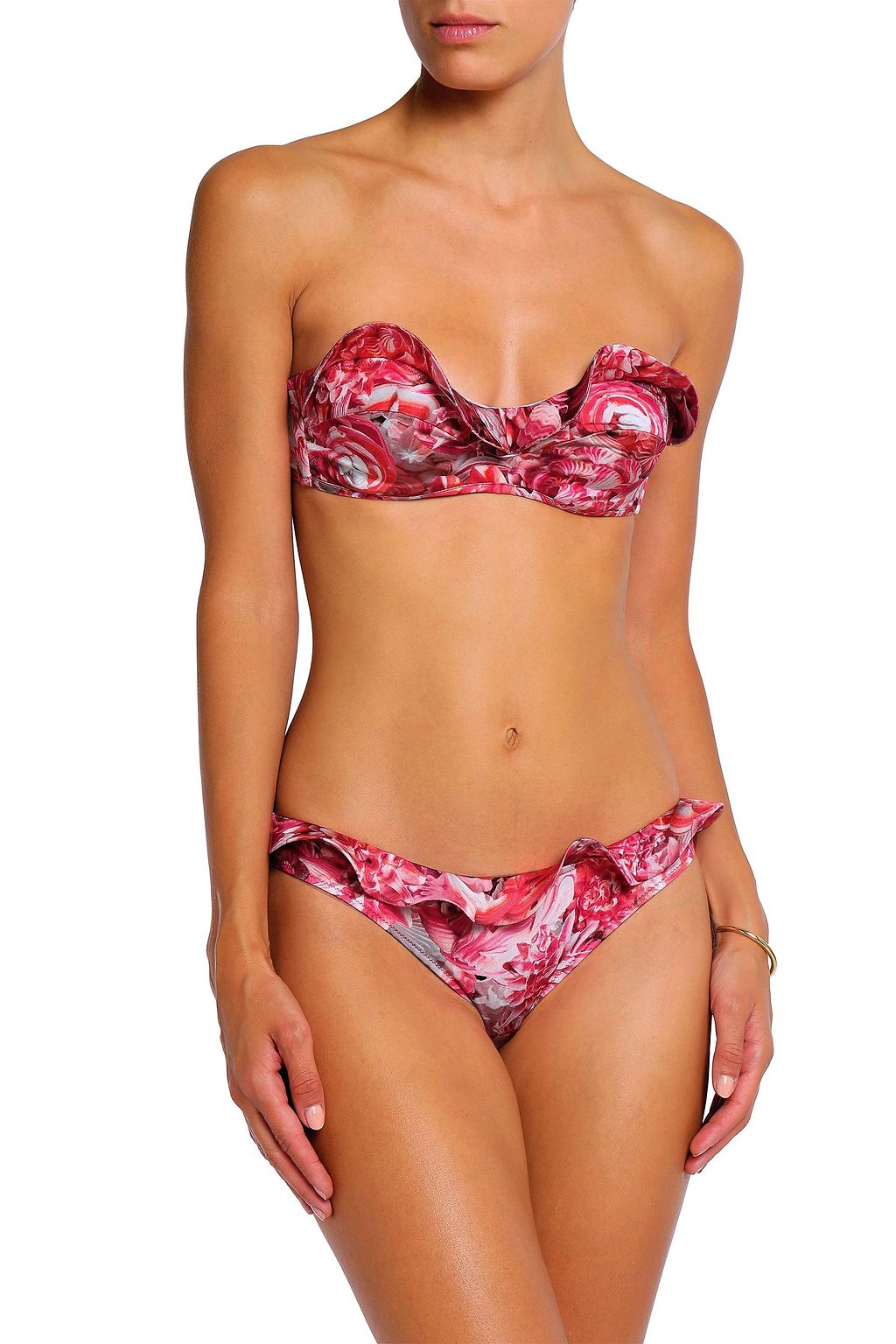 LA PERLA Floral-print bikini top