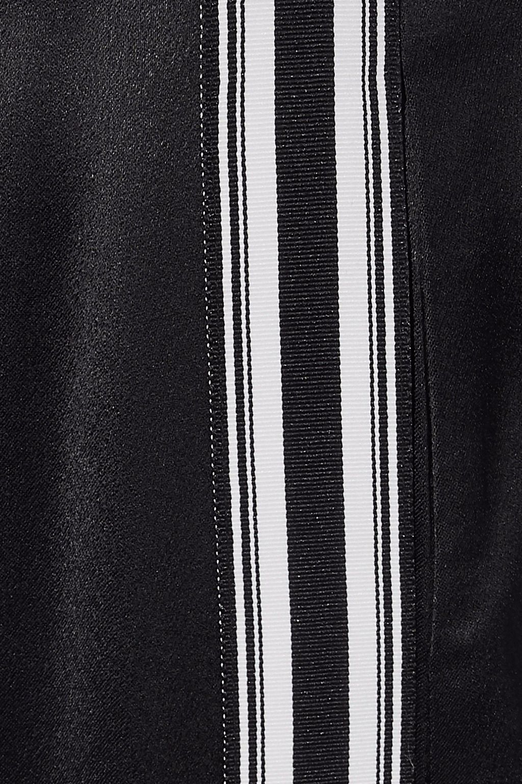 DIANE VON FURSTENBERG Grosgrain-trimmed satin wide-leg pants