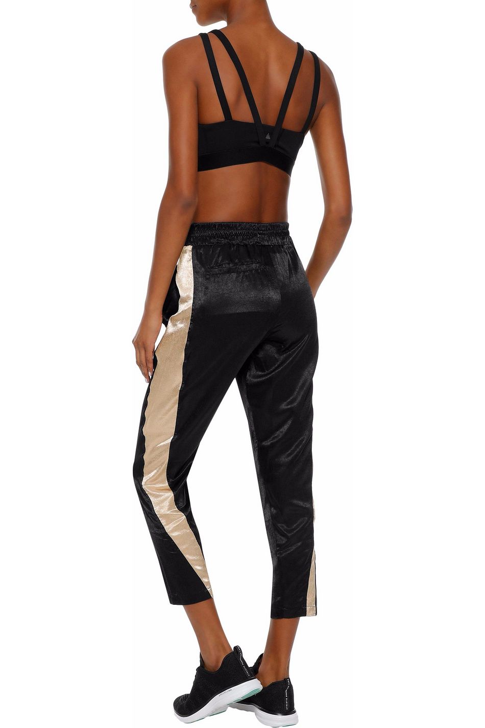 track pants and crop top