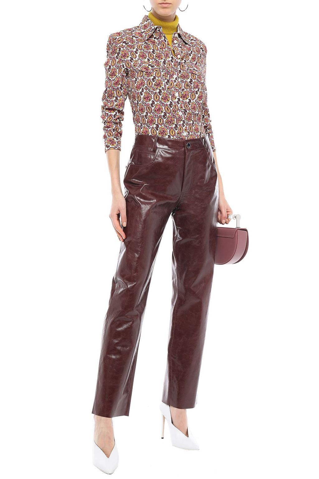 VICTORIA BECKHAM Printed silk-georgette shirt