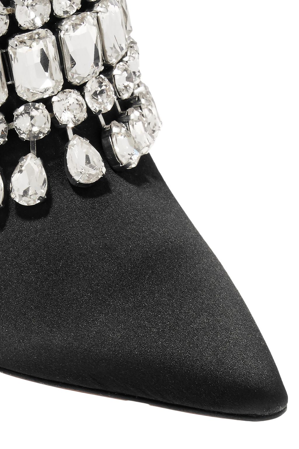 AQUAZZURA Gem Palace crystal-embellished satin mules