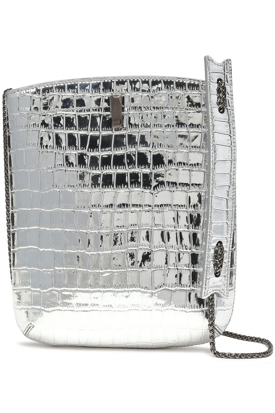 silver croc bag