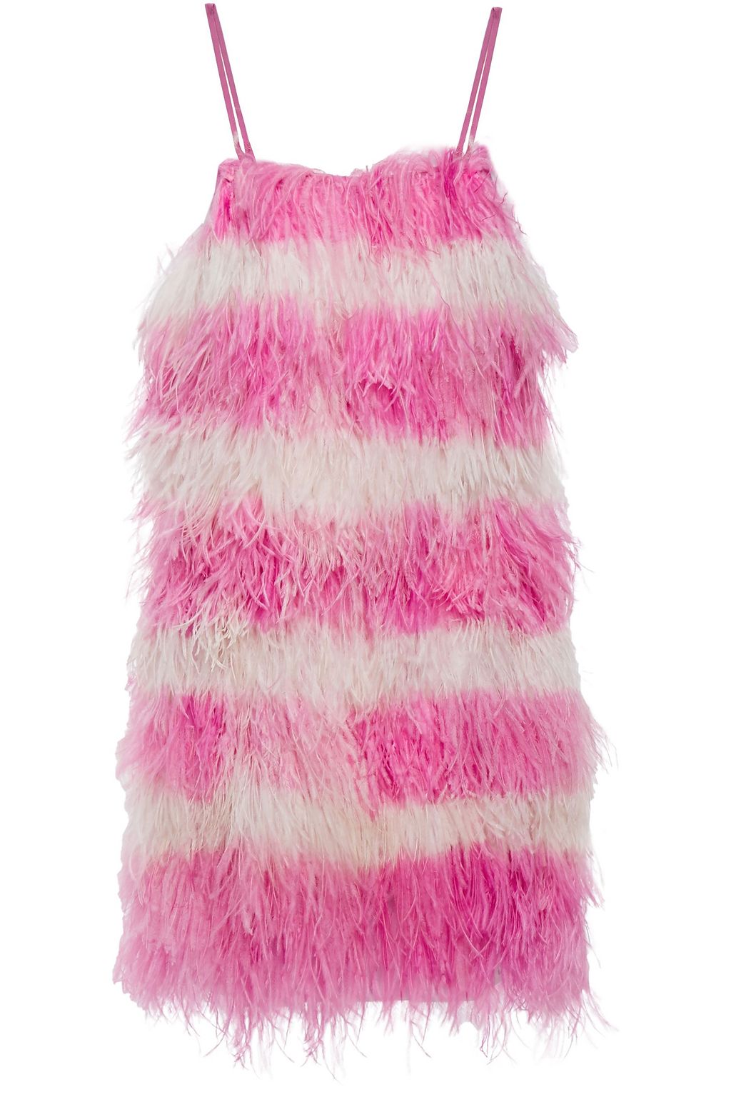 pink feather mini dress