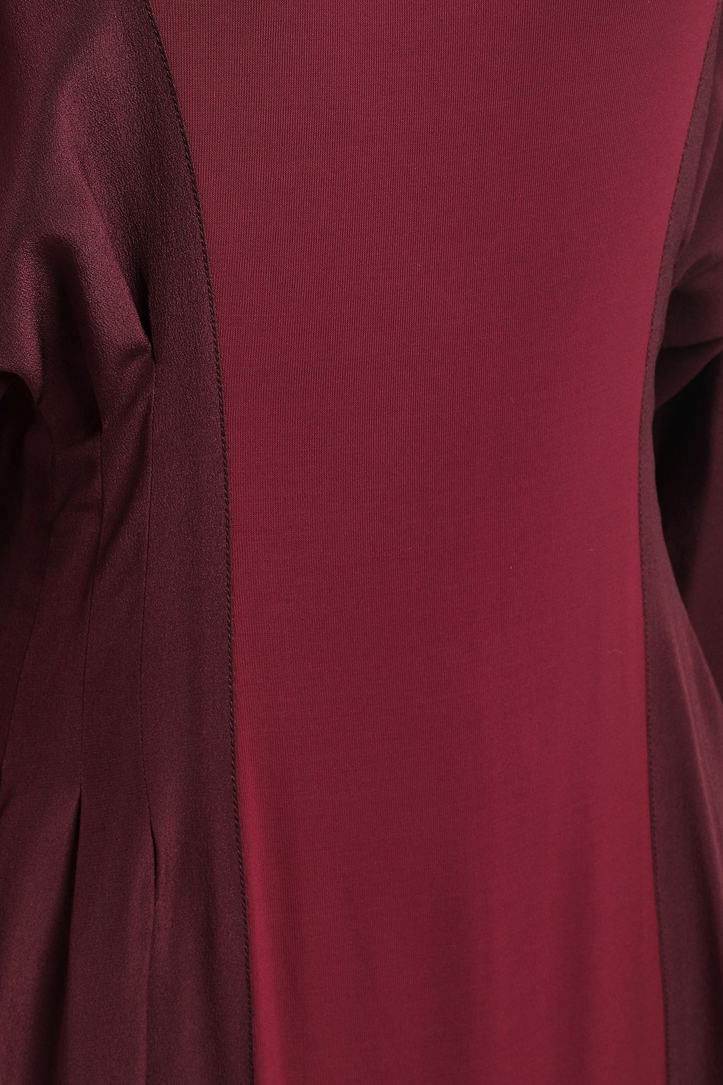 VICTORIA BECKHAM Two-tone silk crepe de chine and twill turtleneck midi dress