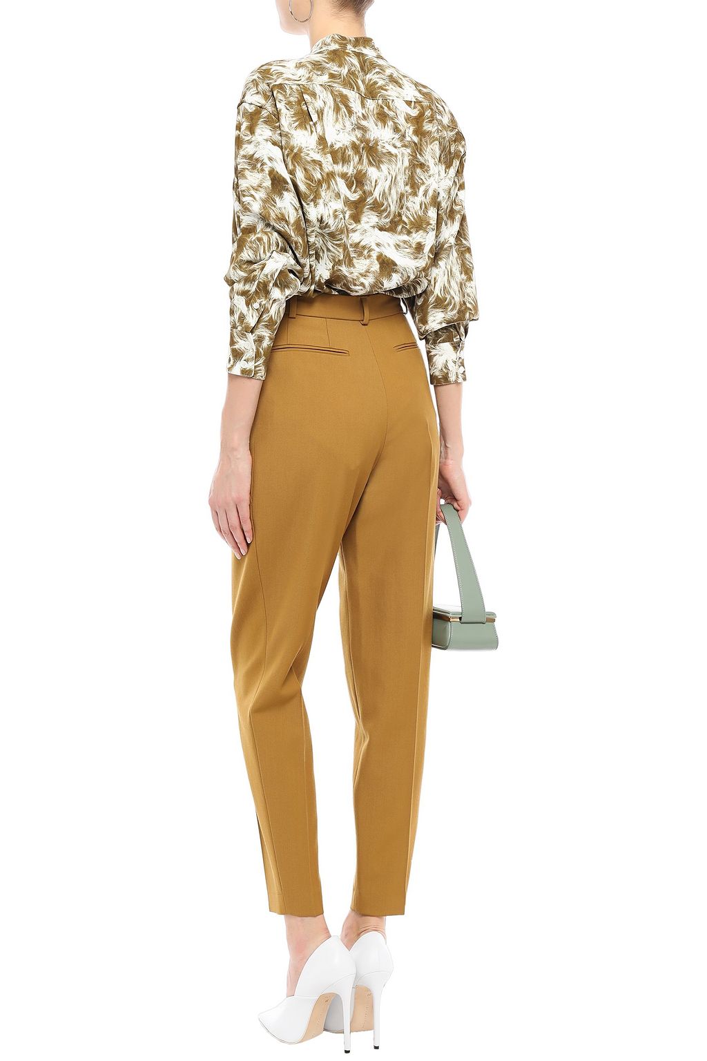 VICTORIA BECKHAM Printed stretch-crepe shirt