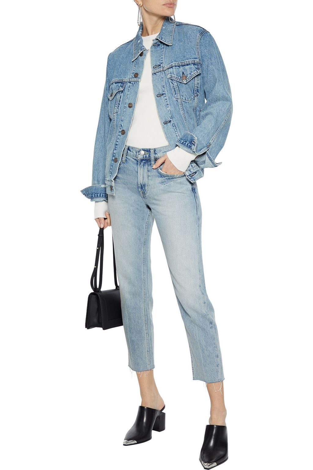 CURRENT/ELLIOTT The His cropped distressed boyfriend jeans