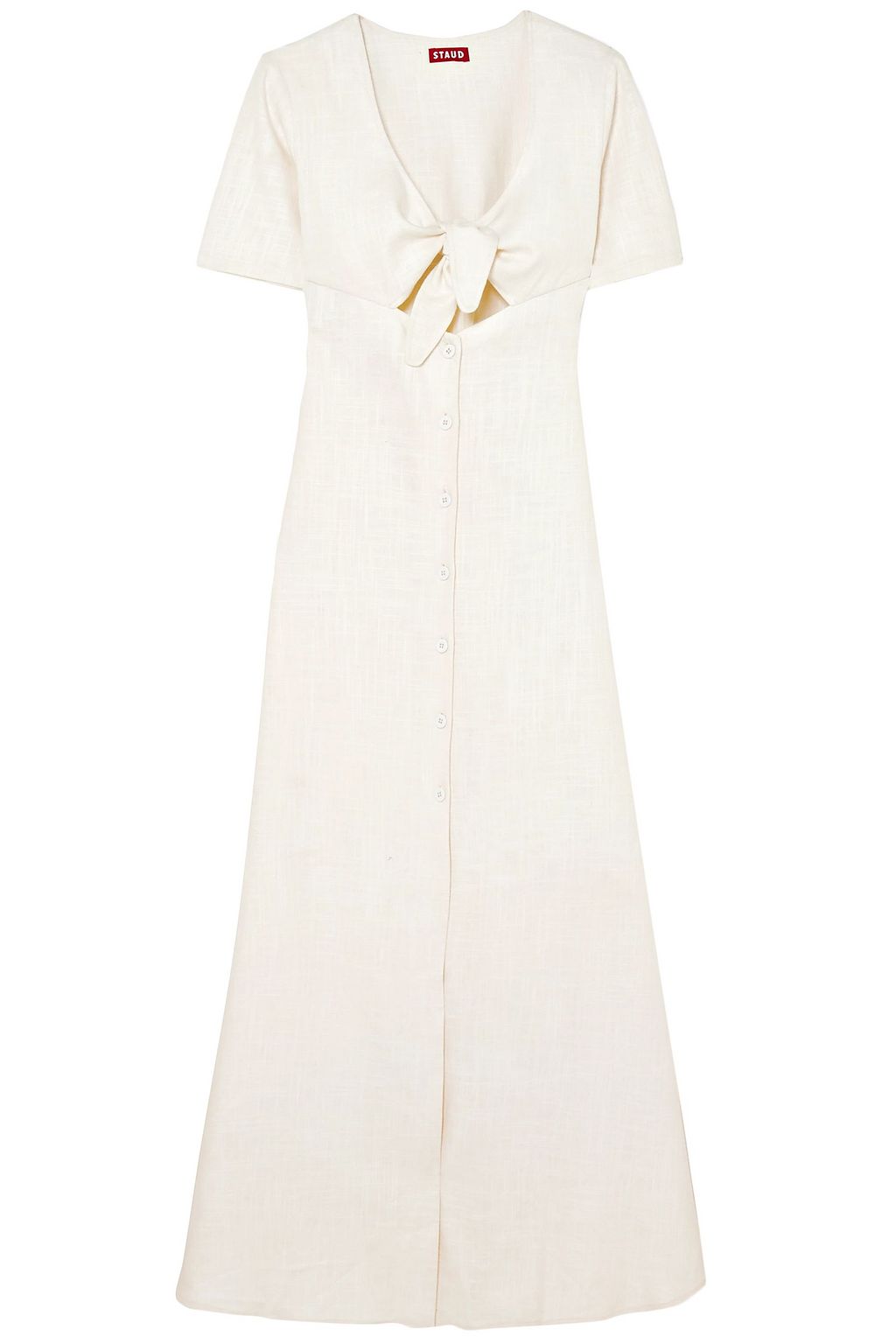 tie front linen dress