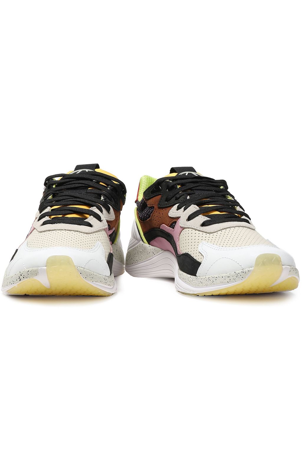 MCQ ALEXANDER MCQUEEN Daku color-block leather, suede and mesh sneakers