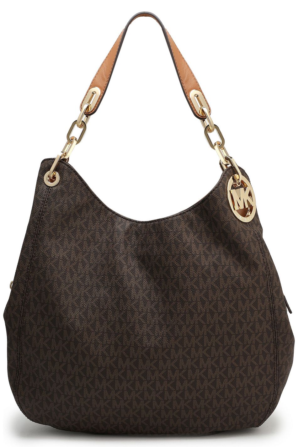 michael kors dark brown leather purse