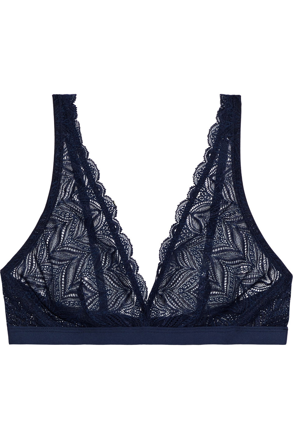 cosabella - ferrara scalloped lace bralette - blue - s
