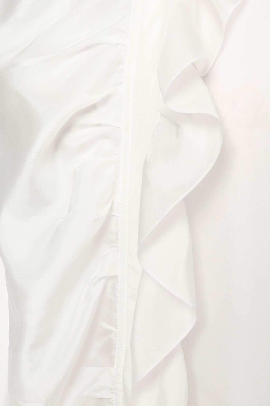 VICTORIA BECKHAM Ruched ruffled silk-habotai top