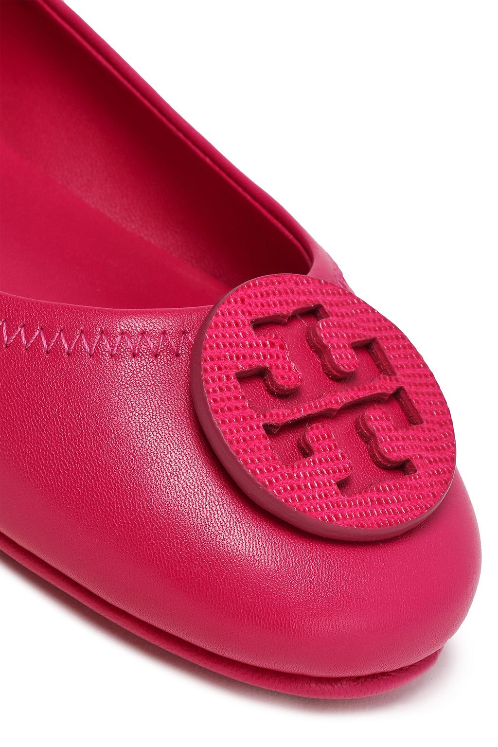 TORY BURCH Logo-embellished leather ballet flats