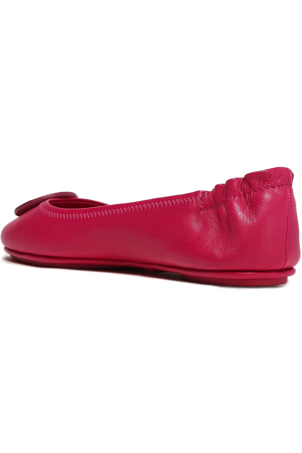 TORY BURCH Logo-embellished leather ballet flats