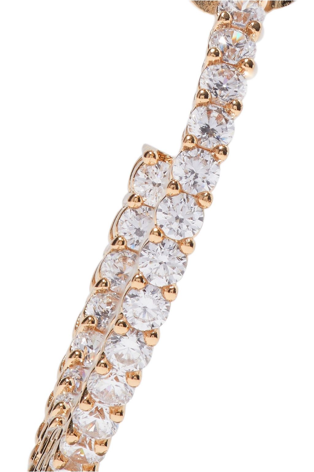CZ BY KENNETH JAY LANE 14-karat gold-plated crystal hoop earrings