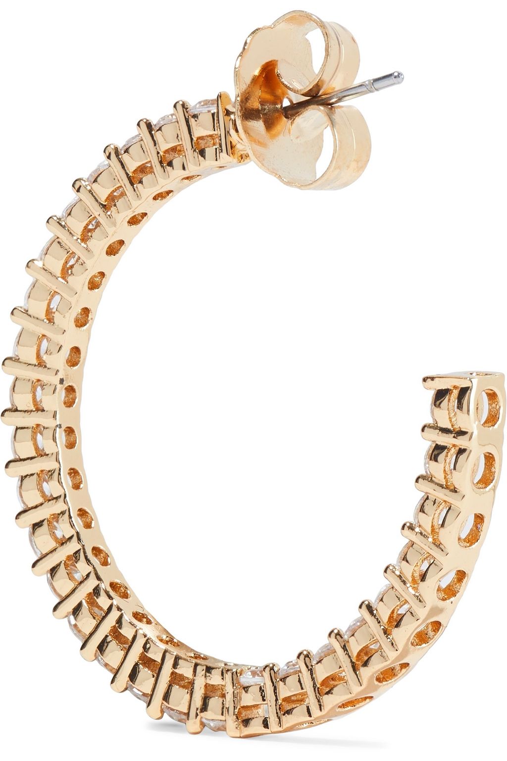 CZ BY KENNETH JAY LANE 14-karat gold-plated crystal hoop earrings