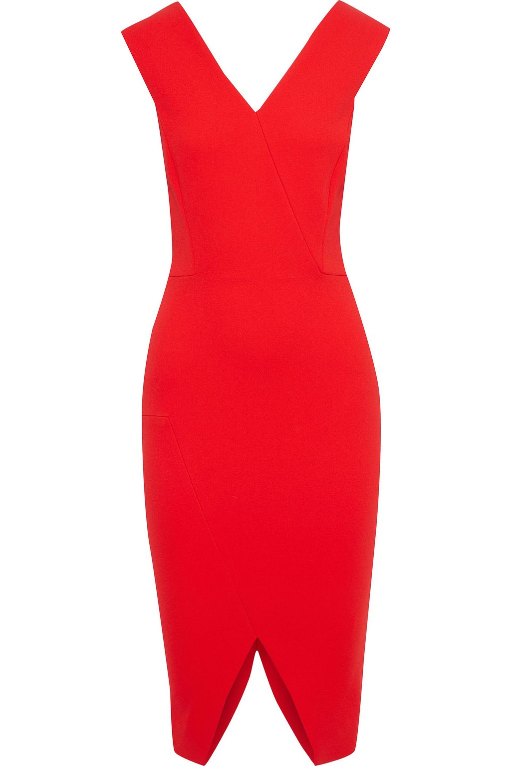 red crepe dress