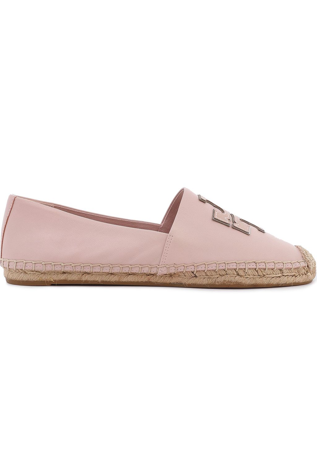 tory burch ines flat leather logo espadrilles
