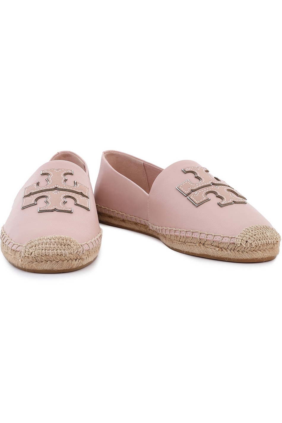 TORY BURCH Logo-appliquéd leather espadrilles
