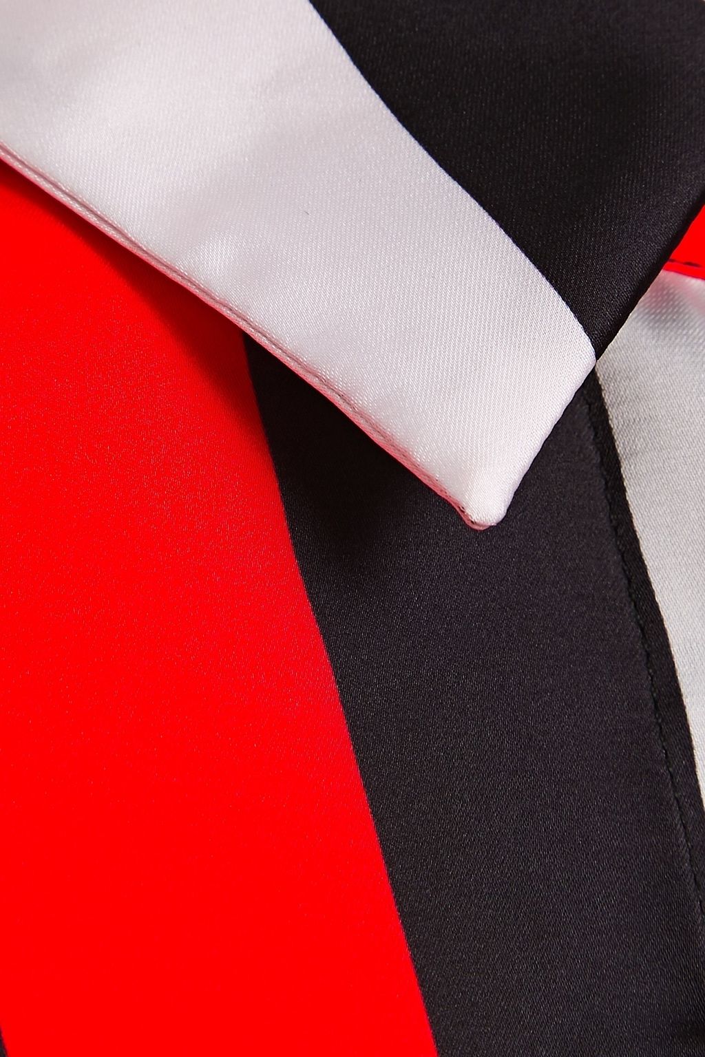 MSGM قميص من الساتان المخطط مزين بأشرطة