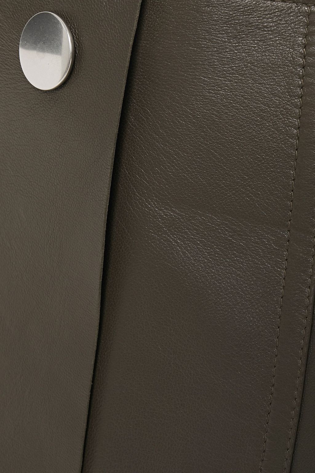 VICTORIA BECKHAM Asymmetric snap-detailed leather midi skirt