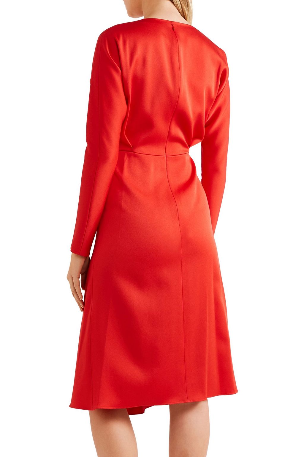 Red Knee Length Dress Victoria Beckham