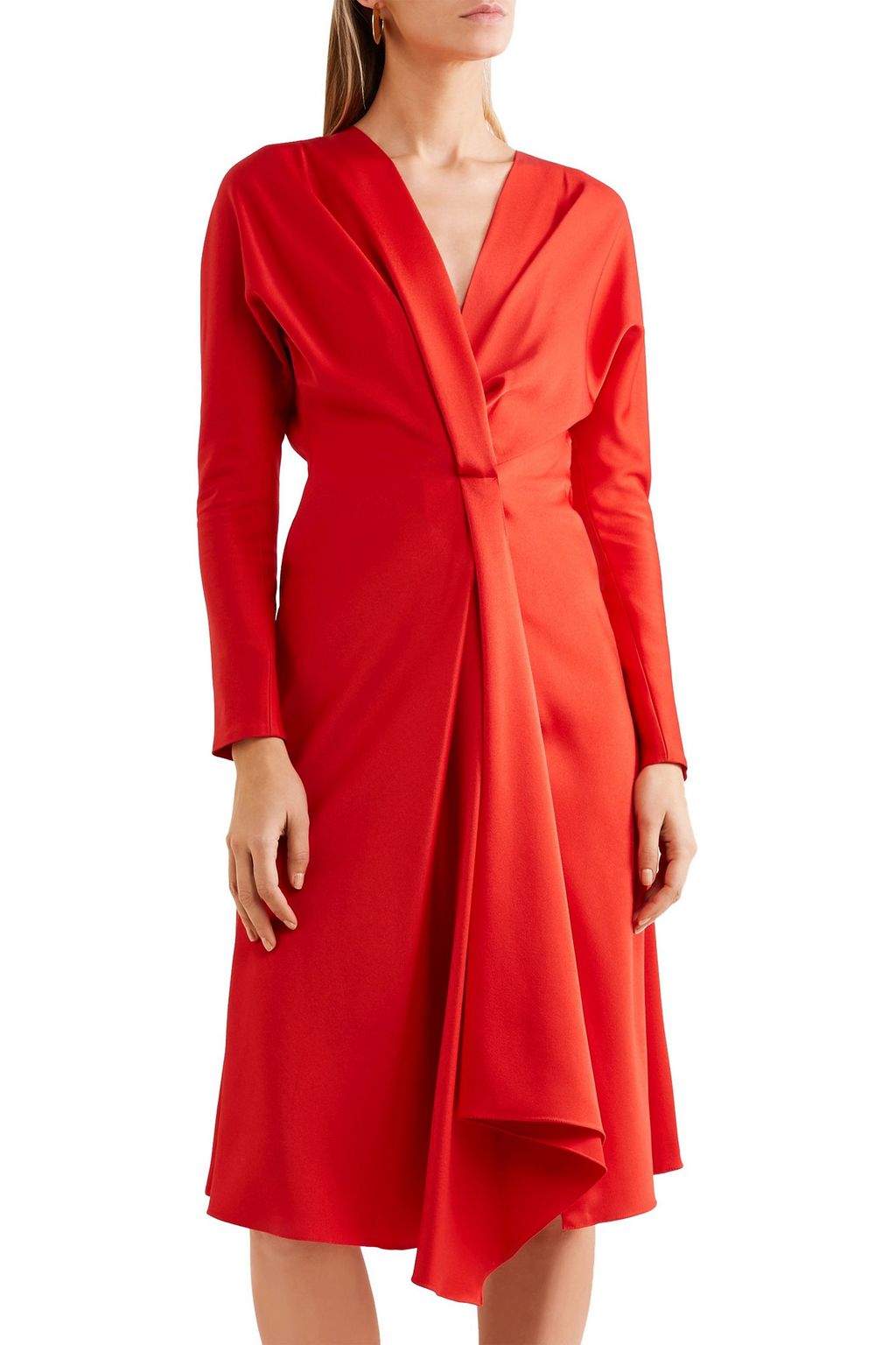 VICTORIA BECKHAM Wrap-effect satin-crepe dress