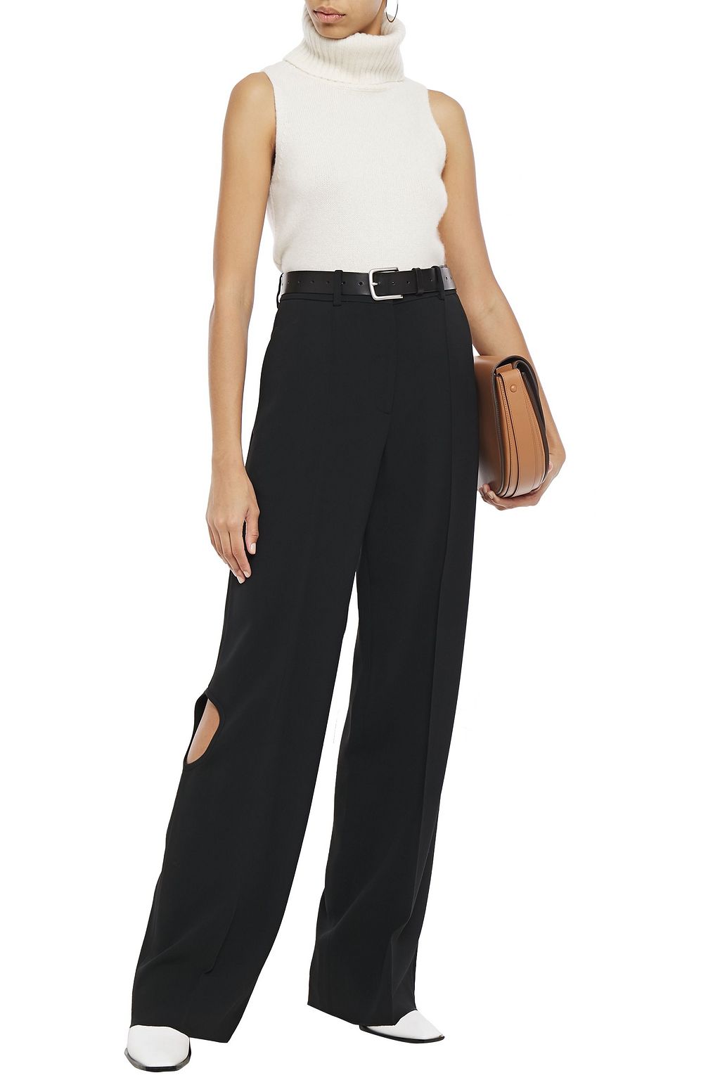 VICTORIA BECKHAM Cutout cady wide-leg pants