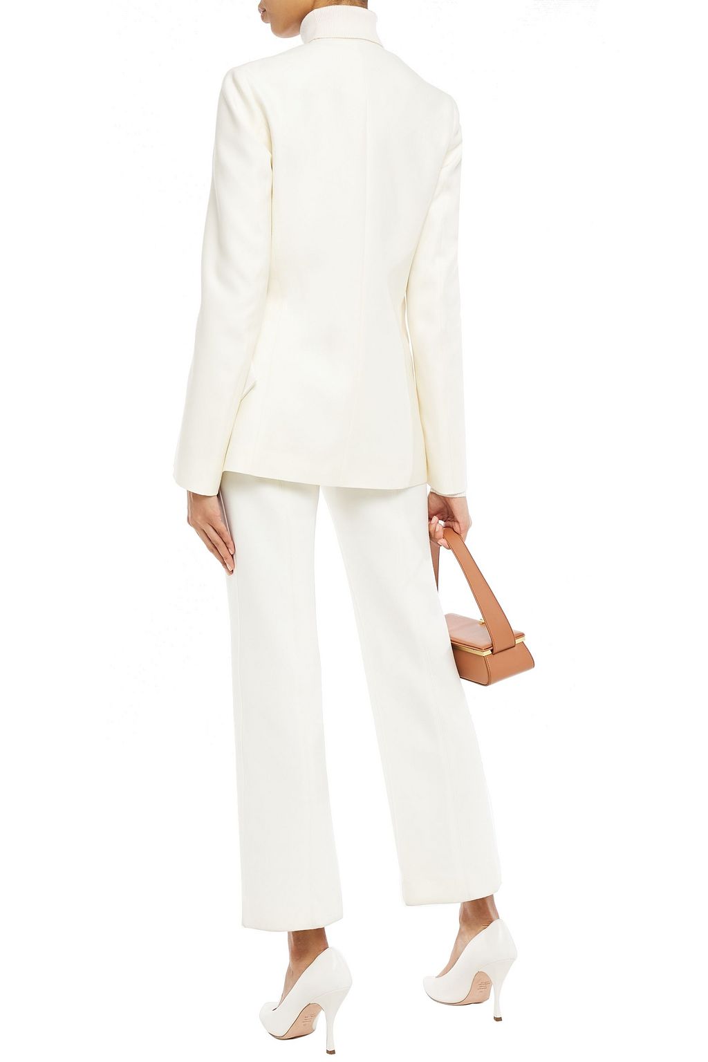 VICTORIA BECKHAM Belted wool and silk-blend shantung jacket