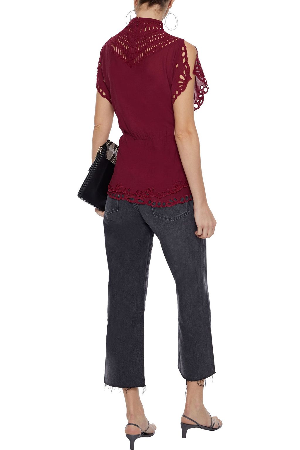 IRO Jalaspe broderie anglaise voile peplum top