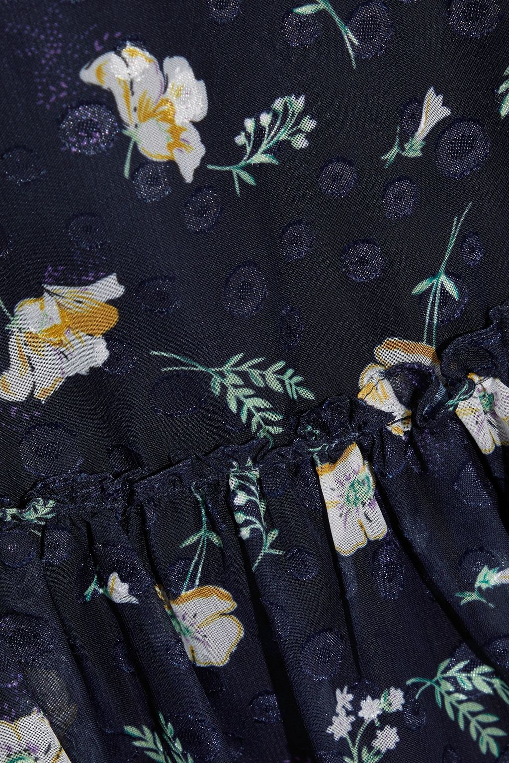 MIKAEL AGHAL Ruffled floral-print fil coupé chiffon maxi dress