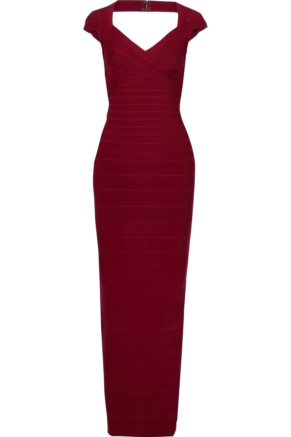 herve leger burgundy dress
