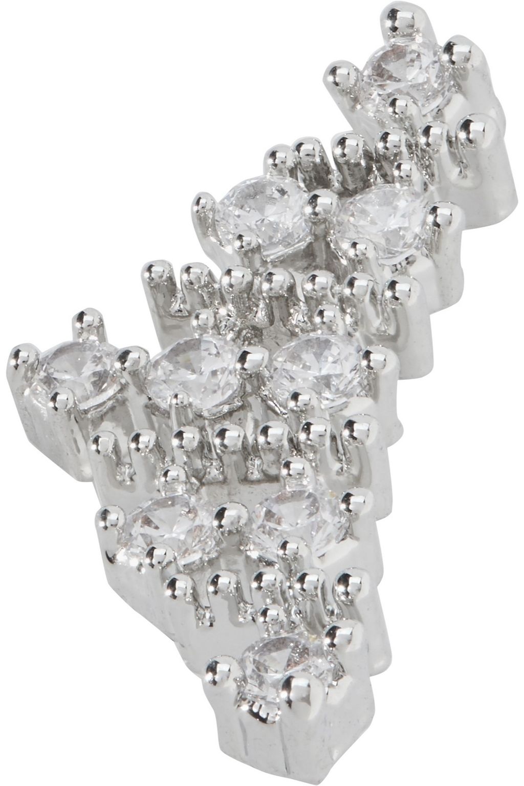 CZ BY KENNETH JAY LANE Rhodium-plated crystal earrings