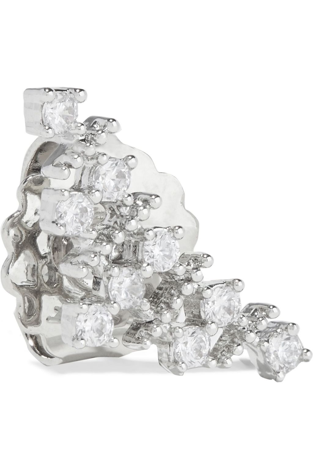 CZ BY KENNETH JAY LANE Rhodium-plated crystal earrings