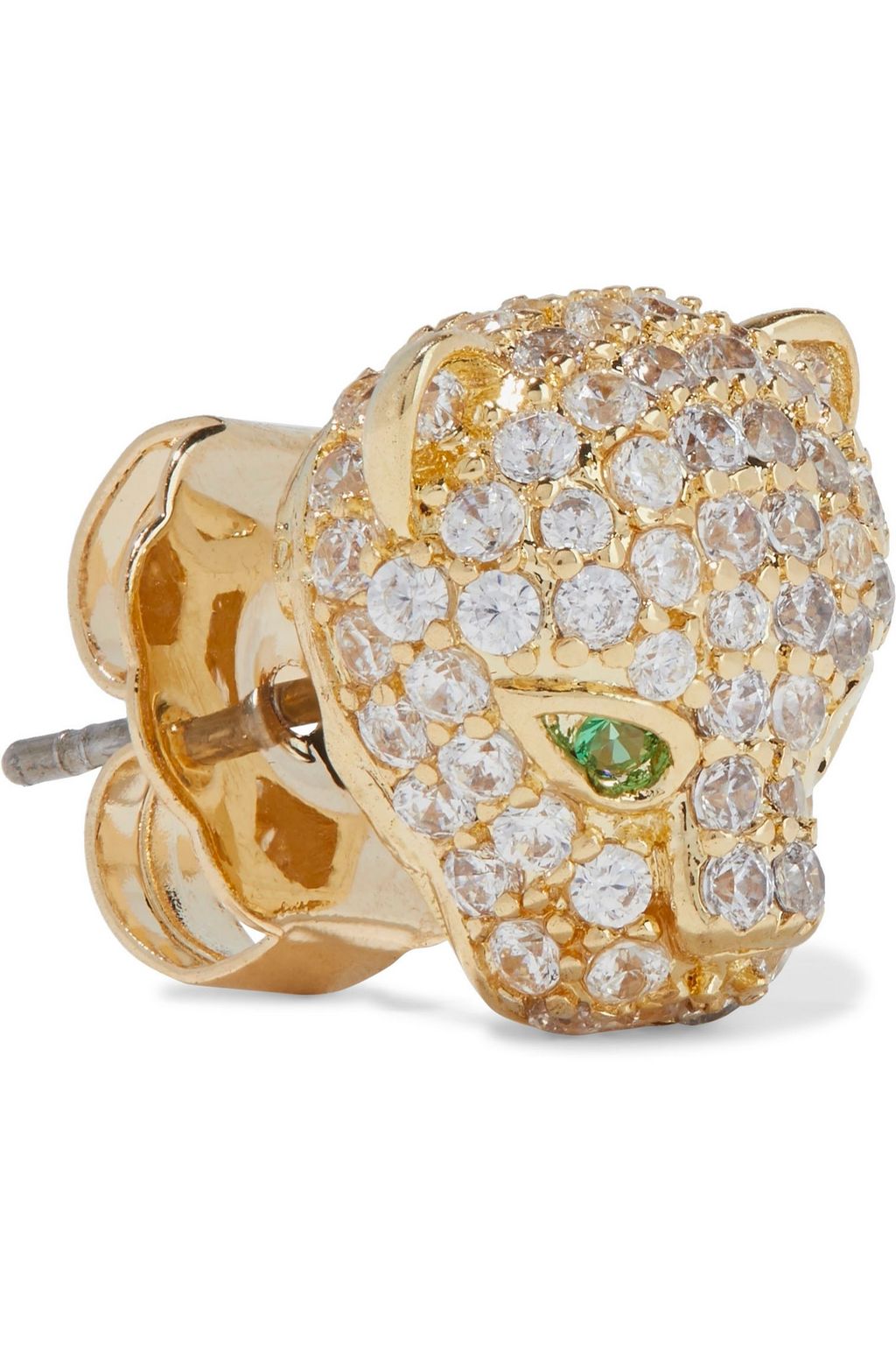 CZ BY KENNETH JAY LANE 14-karat gold-plated crystal earrings