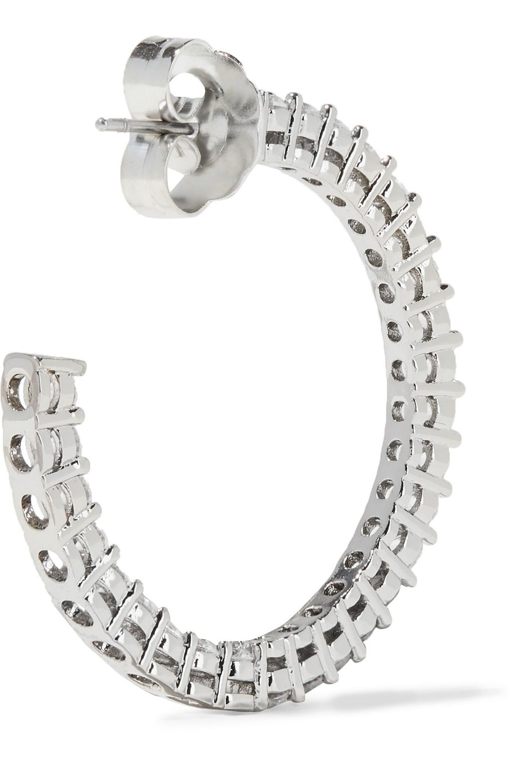 CZ BY KENNETH JAY LANE 14-karat gold-plated crystal hoop earrings