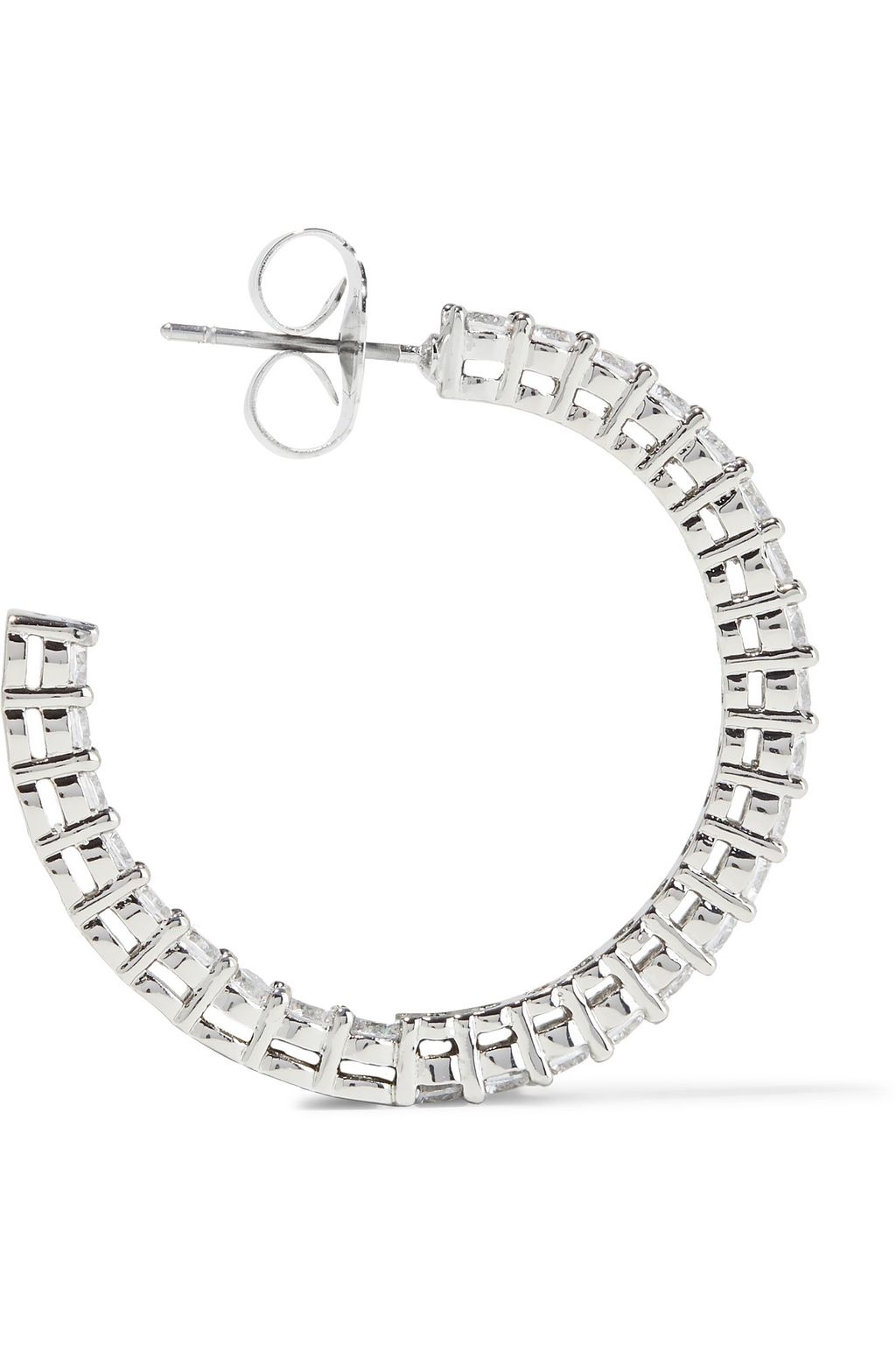 CZ BY KENNETH JAY LANE 14-karat gold-plated crystal hoop earrings