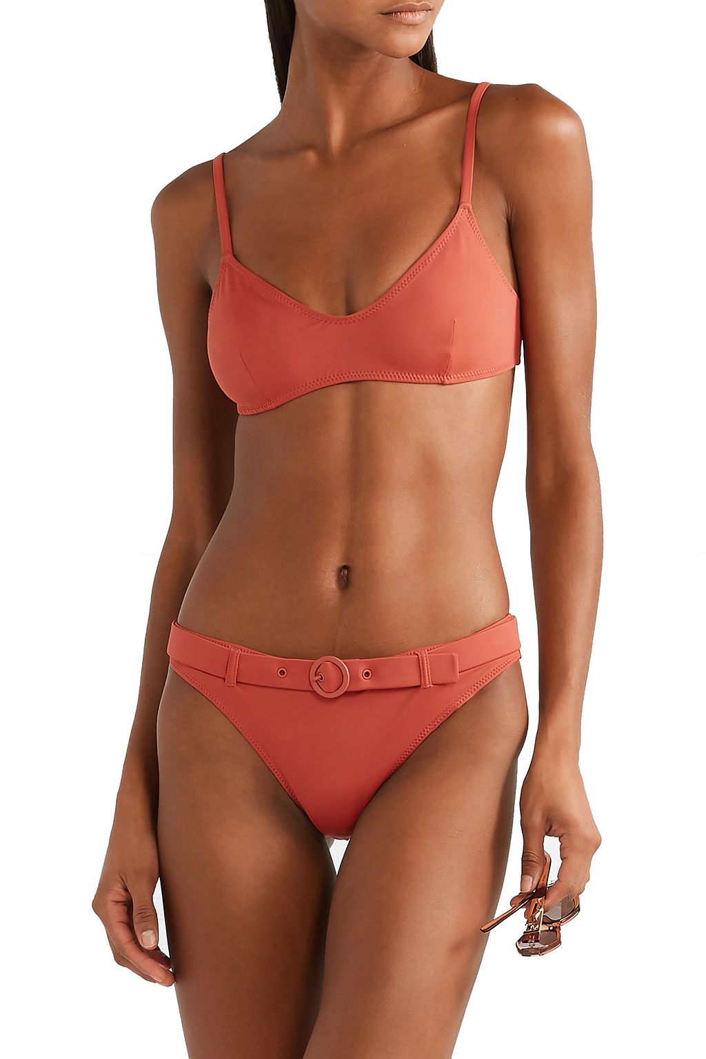 SOLID & STRIPED The Rachel belted low-rise bikini briefs