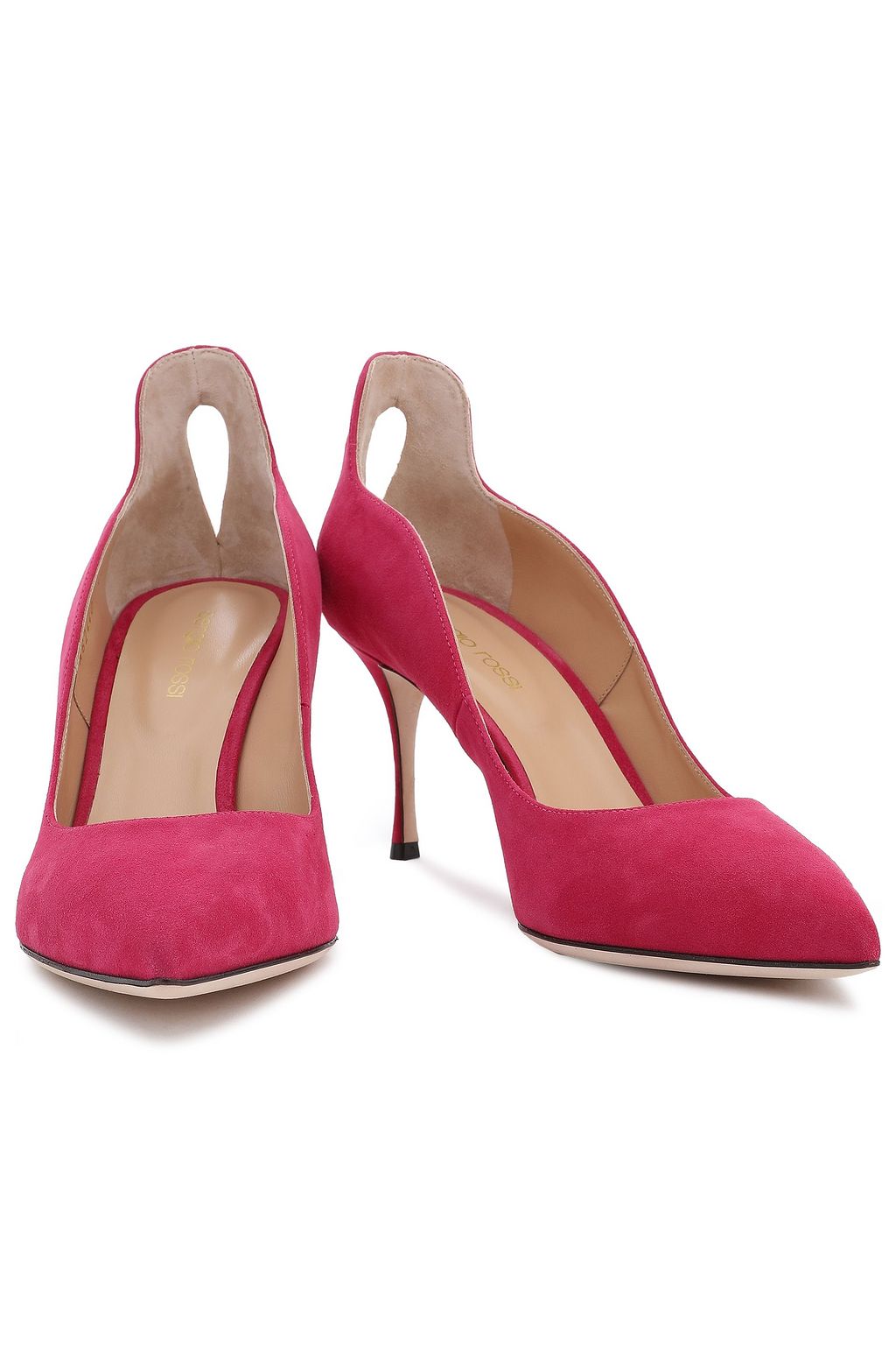 SERGIO ROSSI Cutout suede pumps