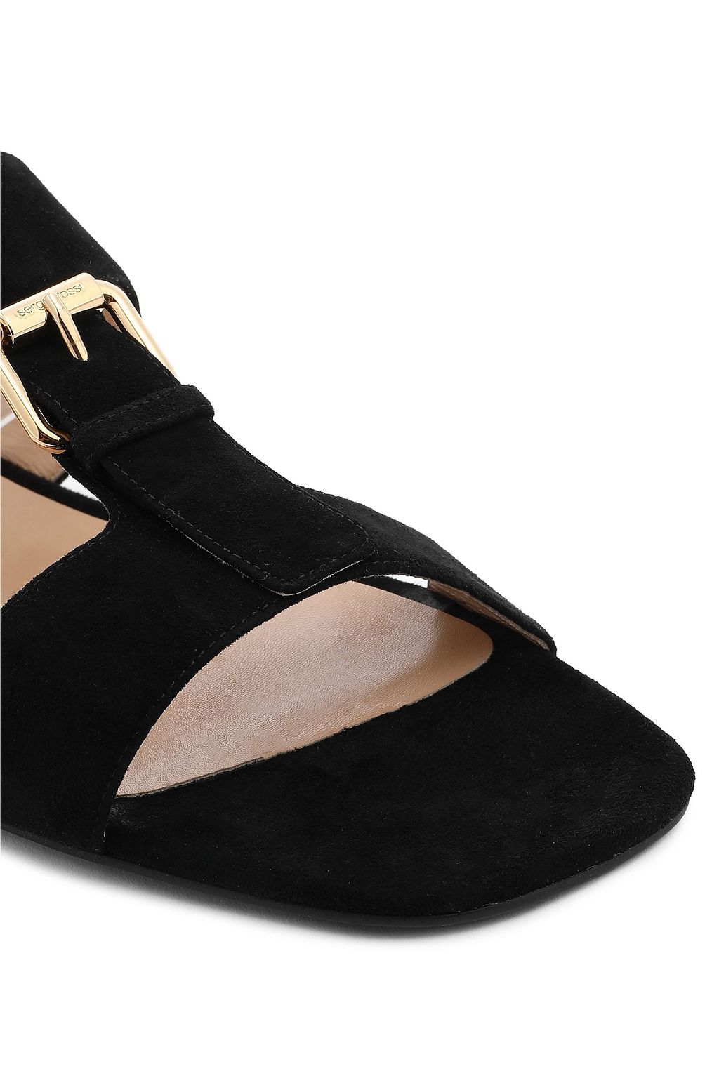 SERGIO ROSSI Buckle-detailed suede sandals