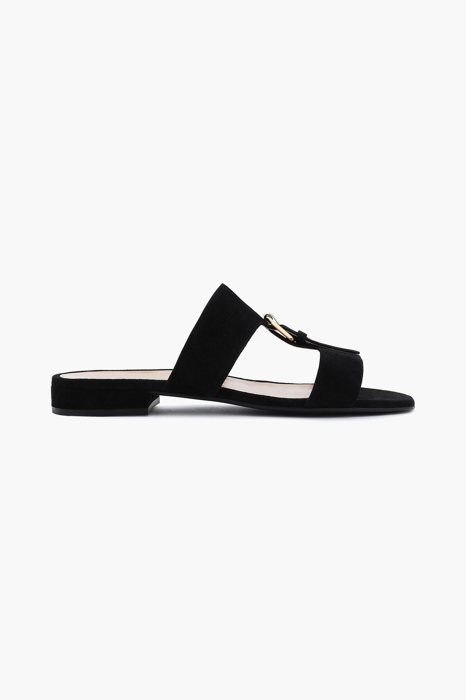 Buckle-detailed suede sandals