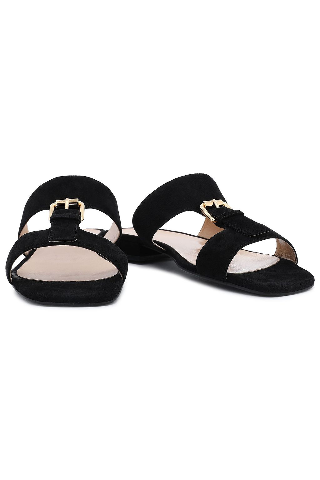 SERGIO ROSSI Buckle-detailed suede sandals