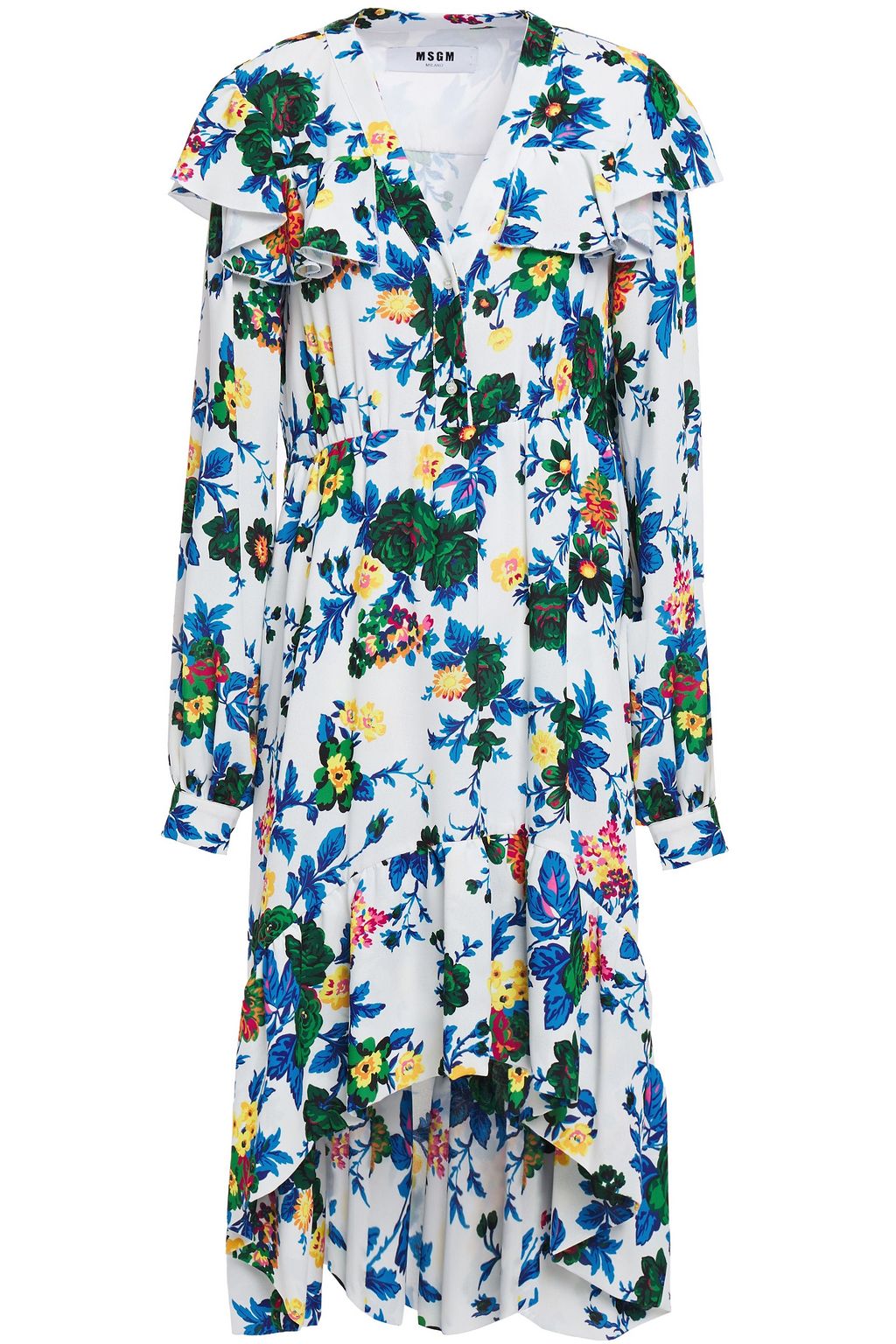 msgm white ruffle dress