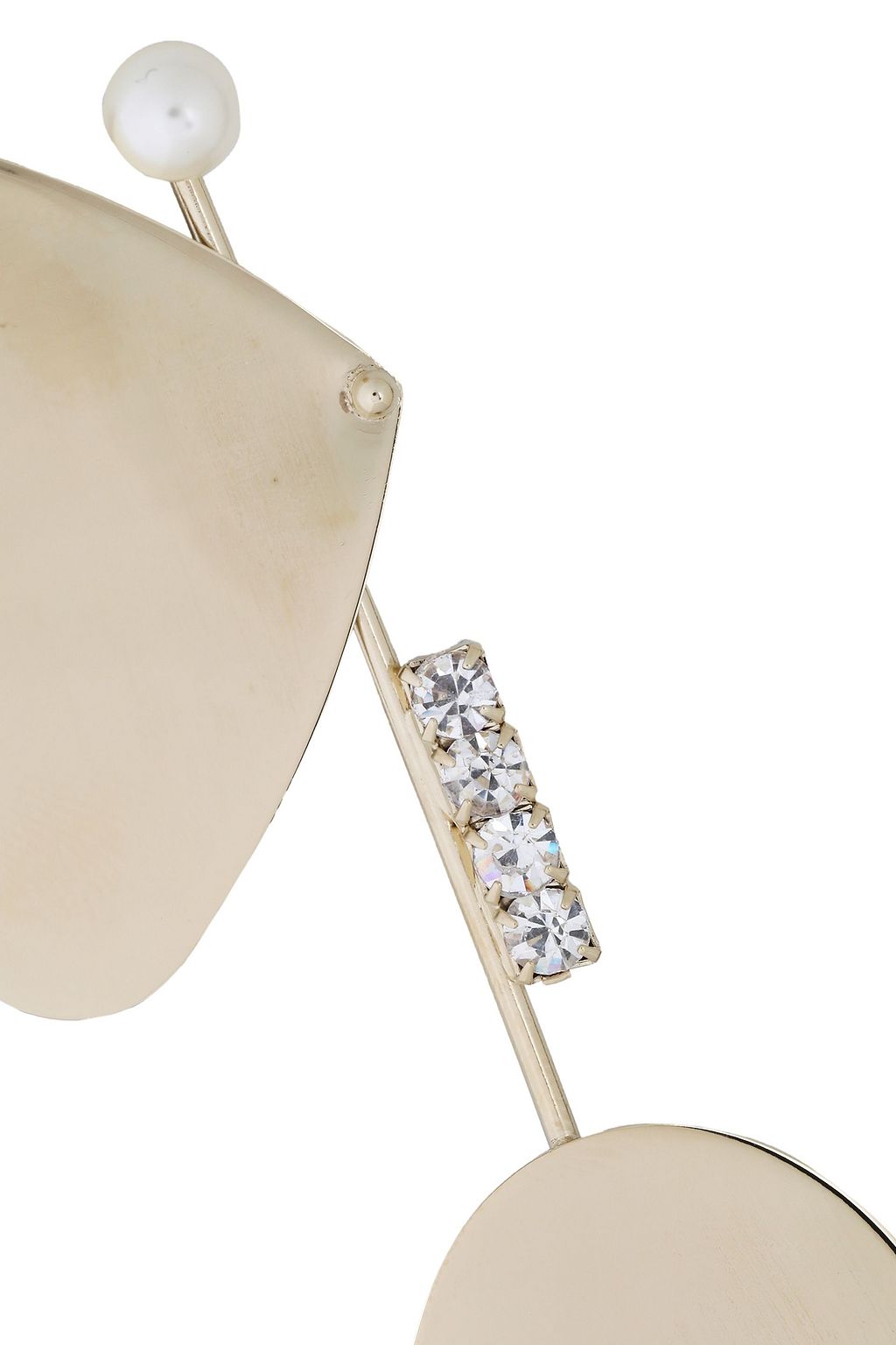 HELENE ZUBELDIA Gold-tone, faux pearl and crystal earrings