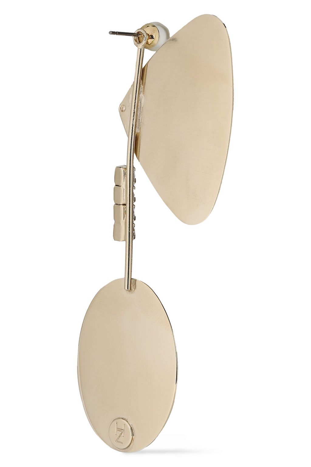 HELENE ZUBELDIA Gold-tone, faux pearl and crystal earrings