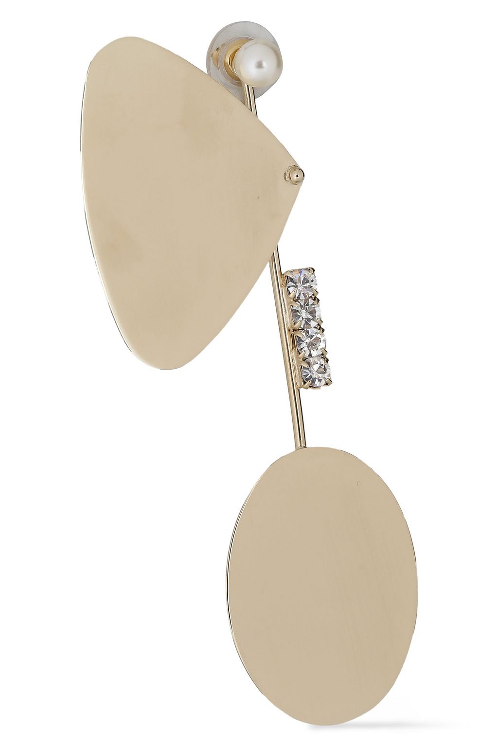 HELENE ZUBELDIA Gold-tone, faux pearl and crystal earrings