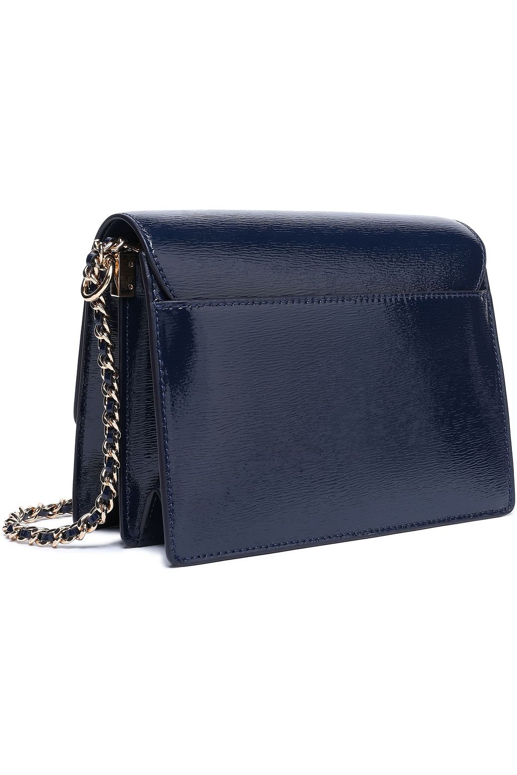 TORY BURCH Cracked patent-leather shoulder bag