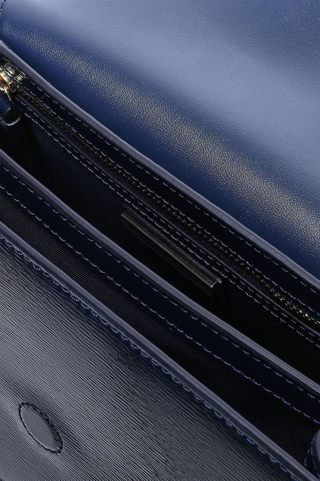 TORY BURCH Cracked patent-leather shoulder bag
