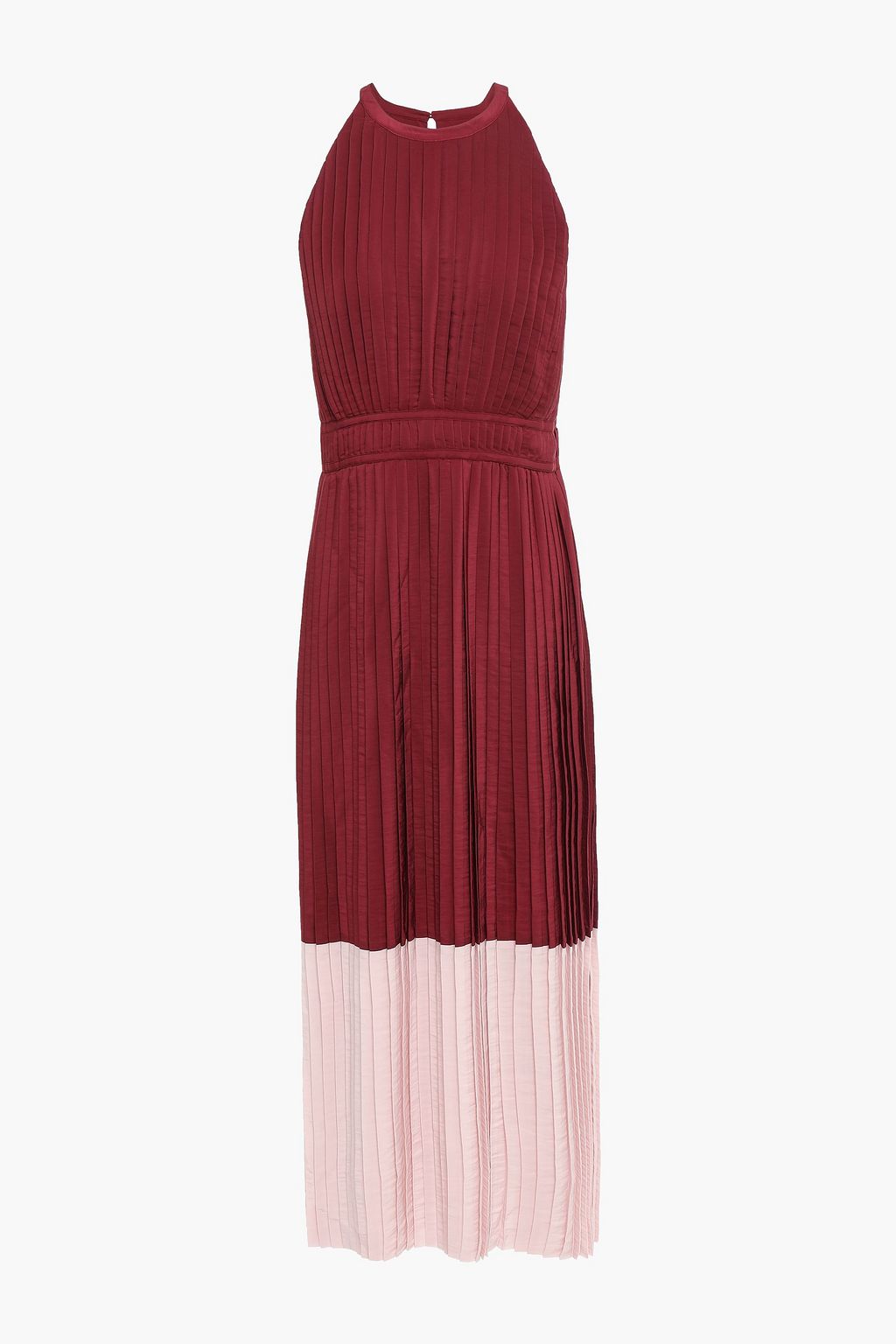 JOIE Aleanna pleated two-tone crinkled crepe de chine midi dress | THE ...