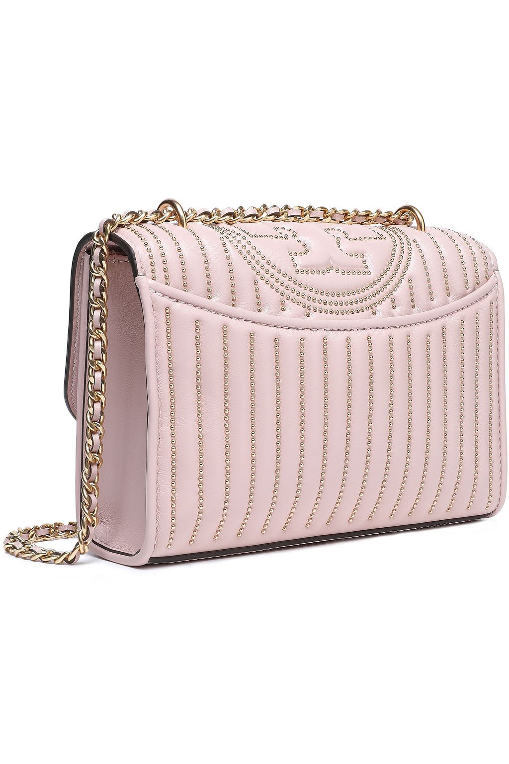 TORY BURCH Fleming mini studded quilted leather shoulder bag