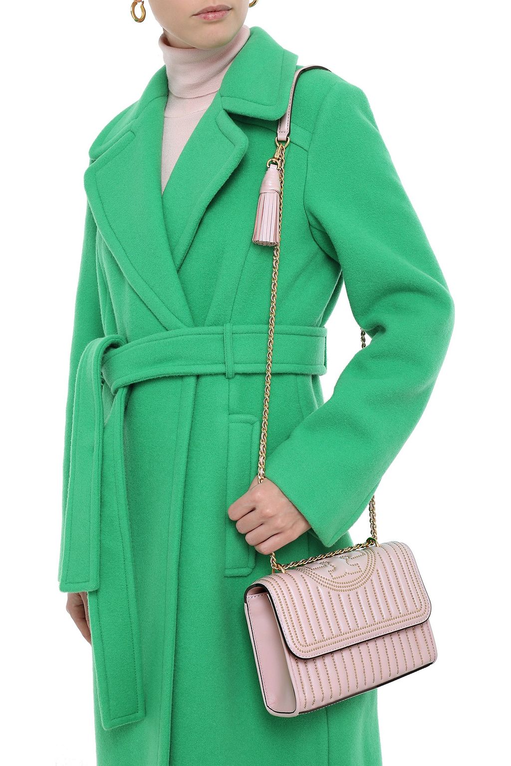 TORY BURCH Fleming mini studded quilted leather shoulder bag
